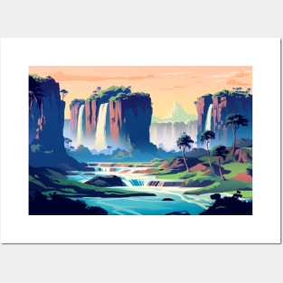 Scenery Panoramic Waterfall Landscape Nature Posters and Art